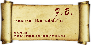 Feuerer Barnabás névjegykártya